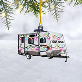 Artparel Personalized Camping Ornaments, Camping Christmas Ornaments, Camper Christmas Ornaments, Camping Ornaments for Christmas Tree, Camper Tree Ornament, Camper Gingerbread (CP11)